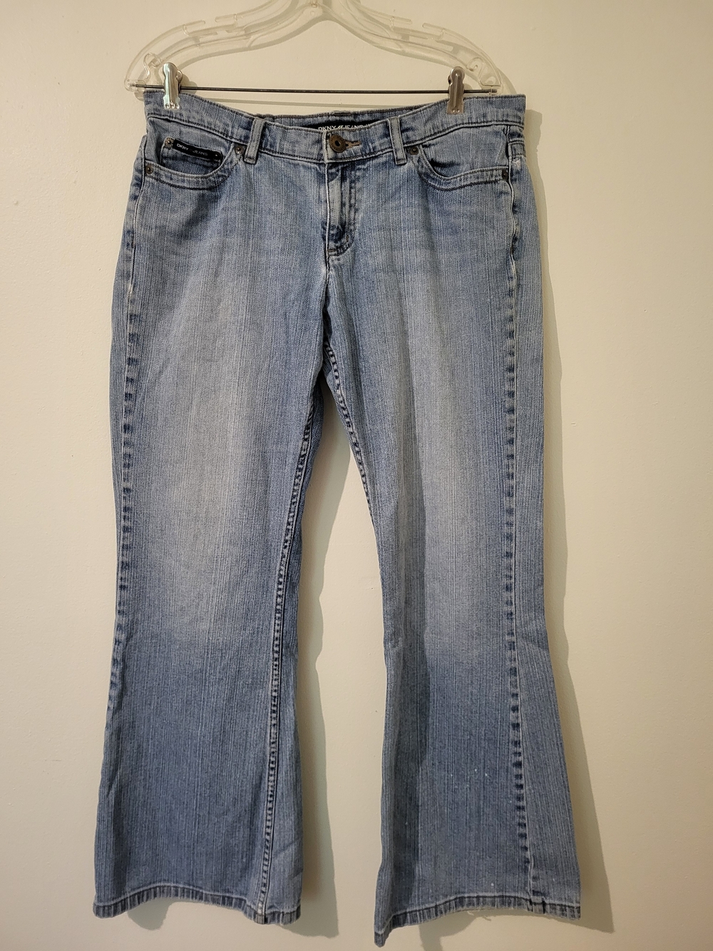 Womens Light Blue Flare Jeans Boot Cut 70's Inspired Retro Hippie 34x30 READ